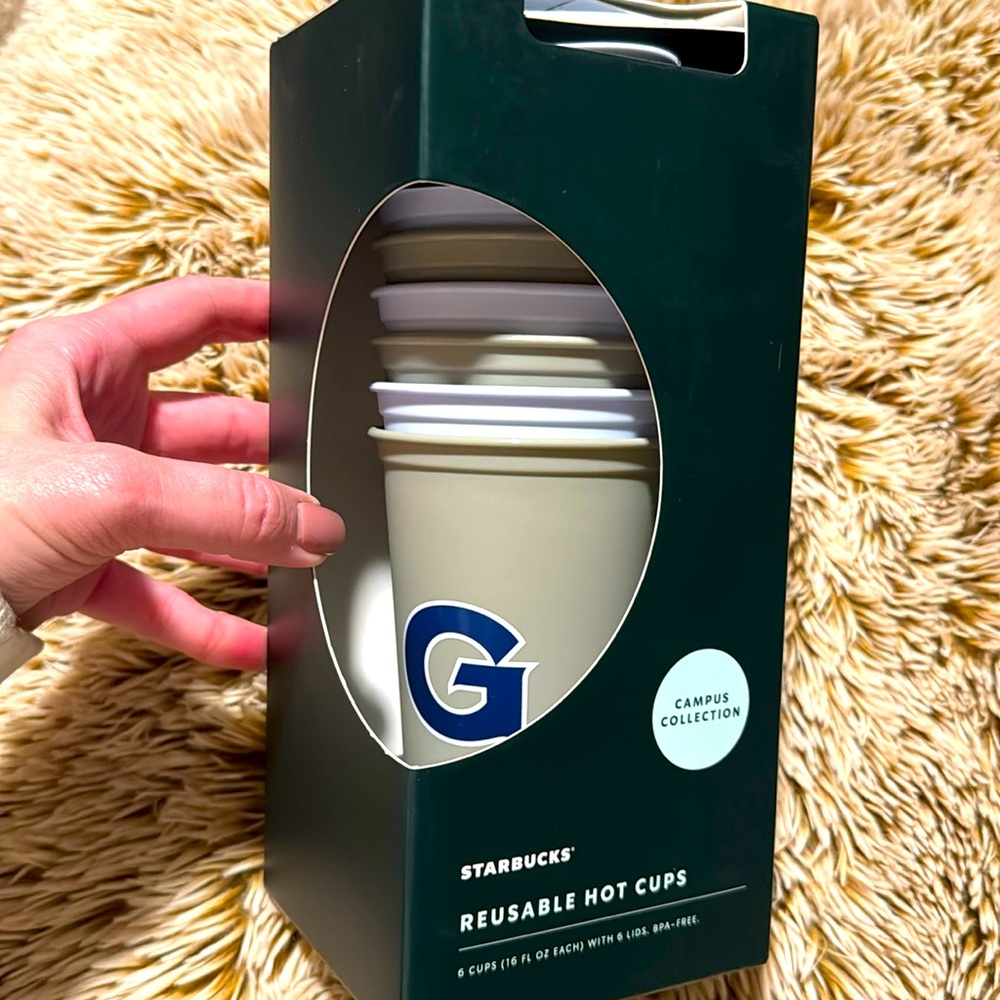 NIB Georgetown Grayson College Starbucks Hot Cup Set of 5 Campus Collection